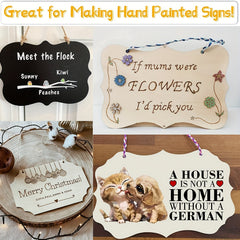 12pcs Unfinished Wooden Blank Signs for DIY Painting and Decor