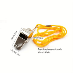 4pcs Metal Referees Whistles With Lanyard Stainless Steel Whistles
