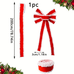 200cm Red Ribbon for Christmas Decoration Gift Packaging DIY Supplies
