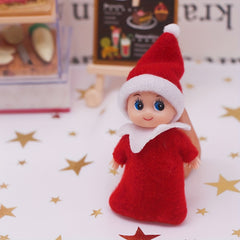 Christmas Elf Dollhouse Bookshelf Hair Photography Props Red and Green Set of 2