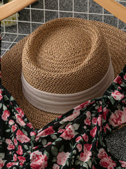 Floral Print Ruffle Trim V Neck Knee Length Dress
