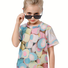 3D Candy Pattern Short Sleeve T-shirt for Summer Sports