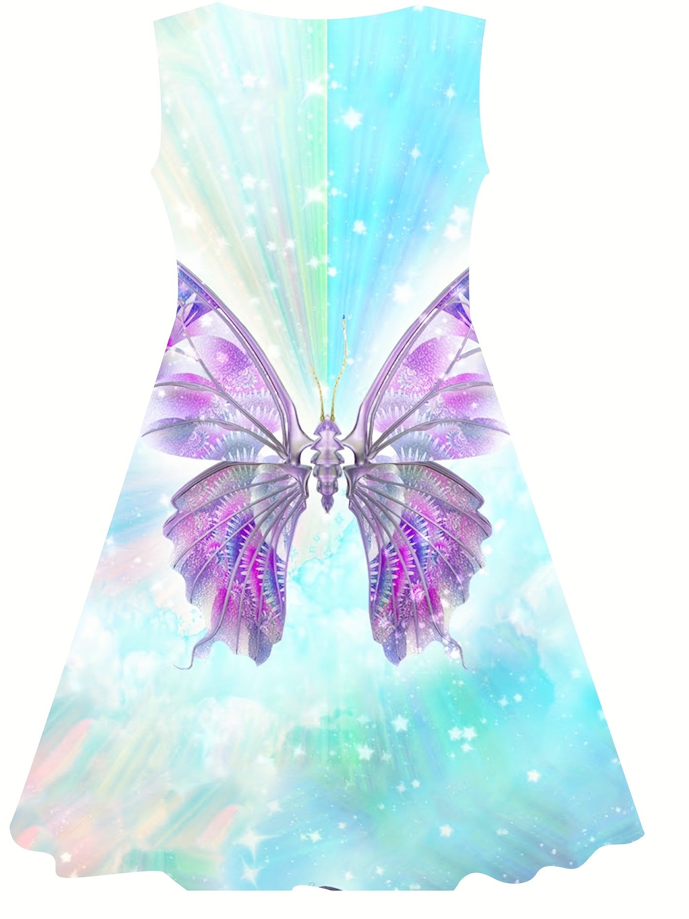 Girls Butterfly Sleeveless Dress for Summer