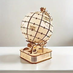 3D Wooden Globe Puzzle Set World Map Model Ocean Wonders Ideal Gift