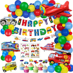 60pcs Transport Vehicle Party Decor Balloon Sticker Set