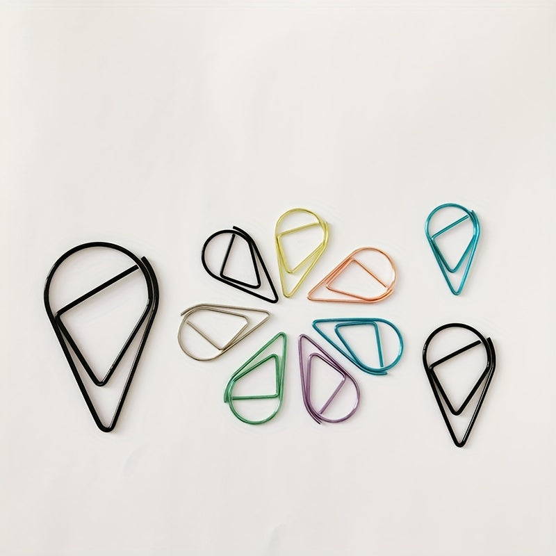 50pcs Large Paper Clips in Purple, Silver, Green - Office Supplies Stationery