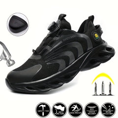 Men's Knitted Work Sneakers No Tie Chunky Breathable Shoes