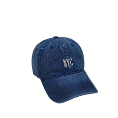 NYC Letter Embroidery Baseball Cap Adjustable Denim Retro Sun Hat