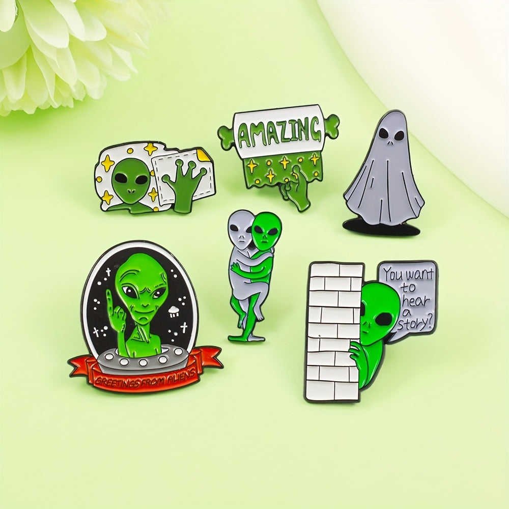 Cartoon Alien Brooch - Fun Clothing Decoration & Perfect Gift for Kids