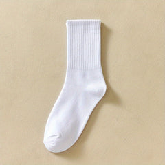 Comfy Ribbed Sport Socks Breathable Mid Tube Women's Stockings