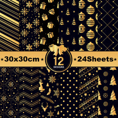 24sheets Christmas Scrapbook Paper Pad 30 30 Double Sided for DIY Crafts Journal