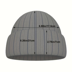 Y2K Unisex Knit Beanie Cap Solid Letter Star Jacquard Skull Hat H