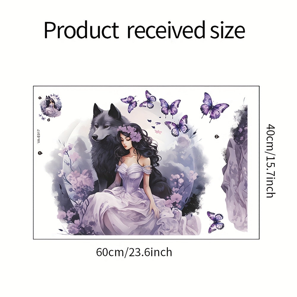 Princess Wolf Wall Decor Butterfly Removable Fairy Sticker