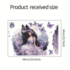Princess Wolf Wall Decor Butterfly Removable Fairy Sticker