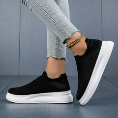 Women's Knit Slip On Sneakers Soft Sole Breathable Shoes