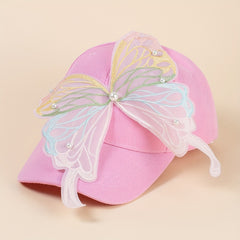 Pink Gradient Butterfly Baseball Cap Y2K Style Sun Hat