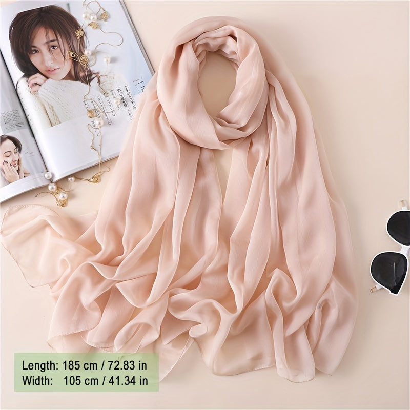 Solid Gauze Scarf Hijab Breathable Thin Shawl Women Casual