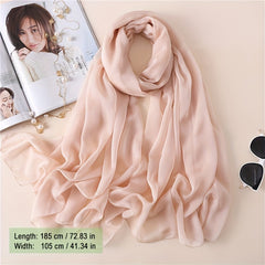 Solid Gauze Scarf Hijab Breathable Thin Shawl Women Casual