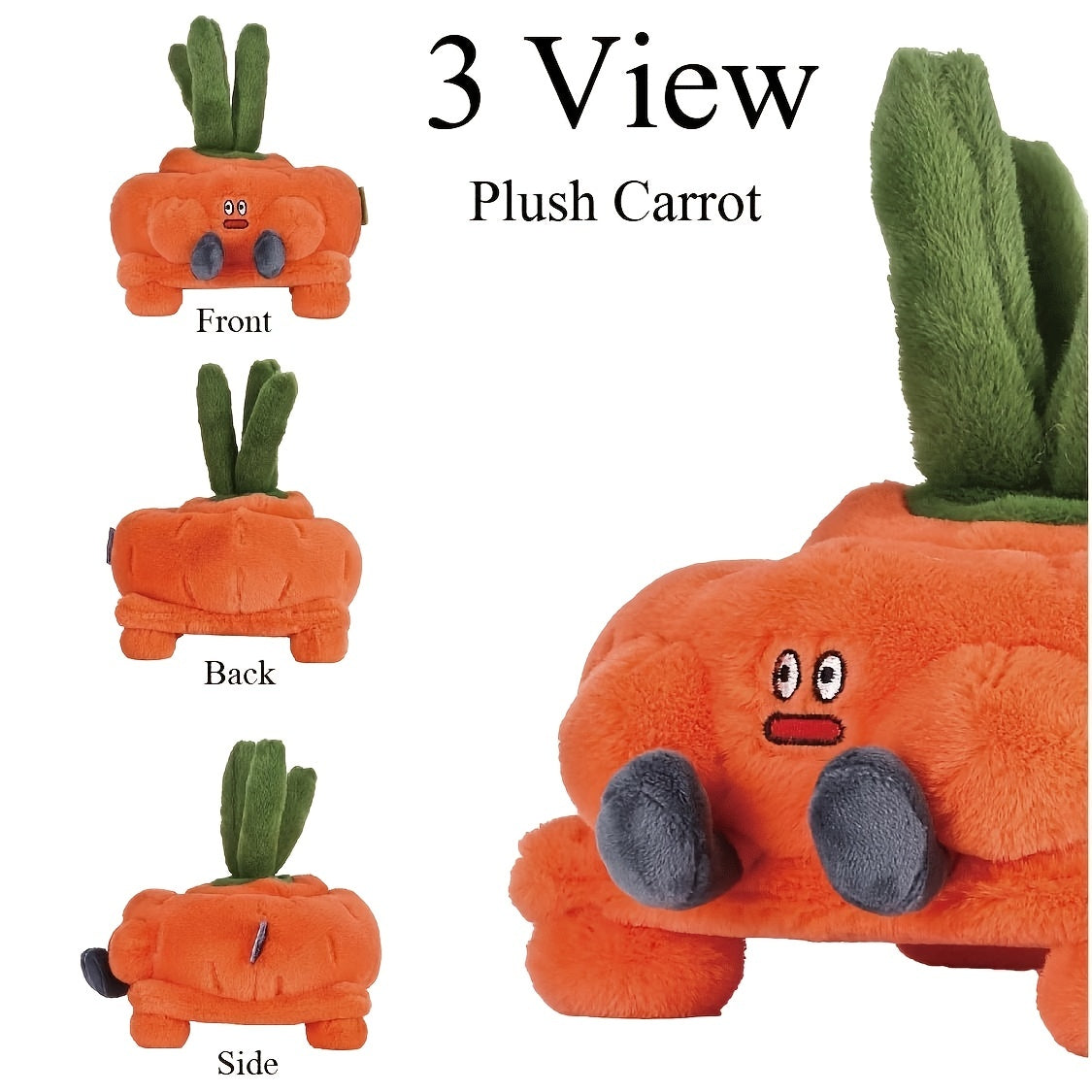 Soft Carrot Plush Expression Doll Toy Decorative Storage Plush Carrot Toy