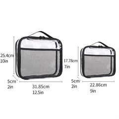Zippered PVC Organizer Bag with Mesh Insert for Makeup & Beauty Storage