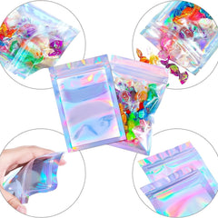 100pcs Holographic Packaging Bags for Food Storage