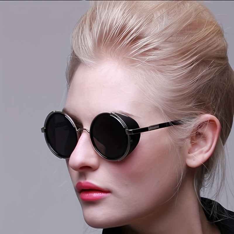 Steampunk Tinted Sunglasses, Y2K Retro Light Sensitive Glasses