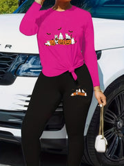 Halloween 2pcs Set Women's Tee & Leggin