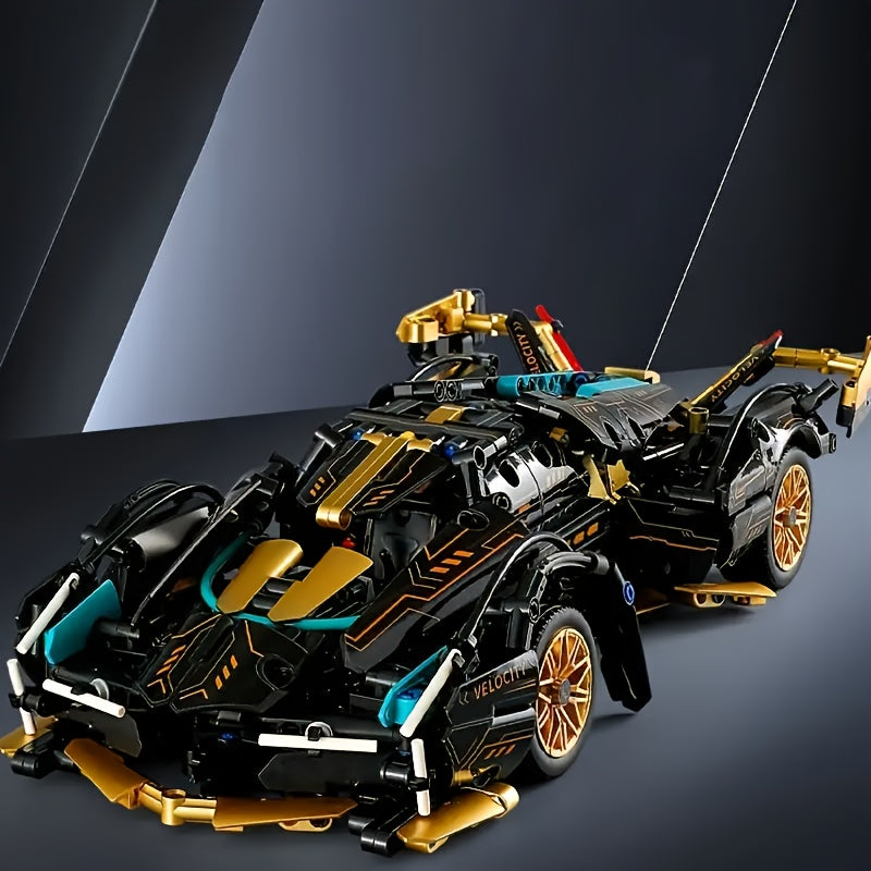 3900pcs Golden Building Blocks Set Sports Car Model Kit