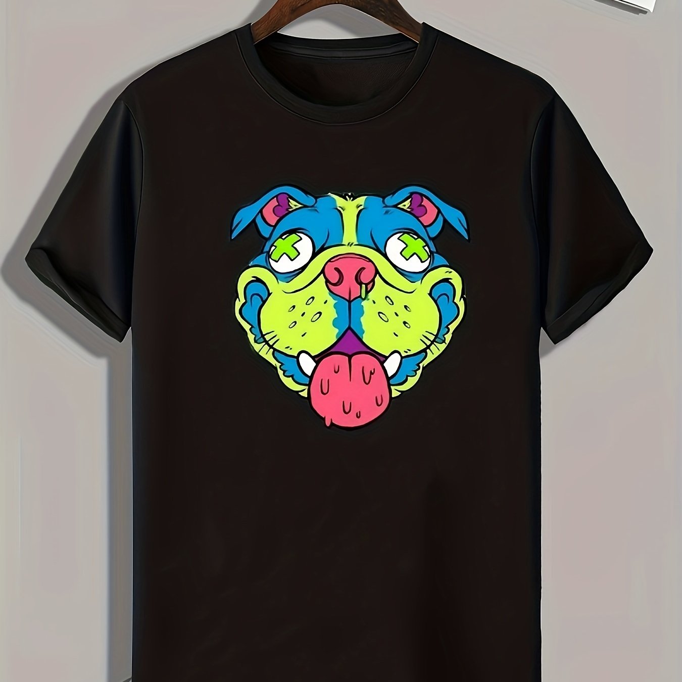 Dog Pattern Print Men's Sports T-shirt Graphic Tee Outdoor Clothing Fitness Gift