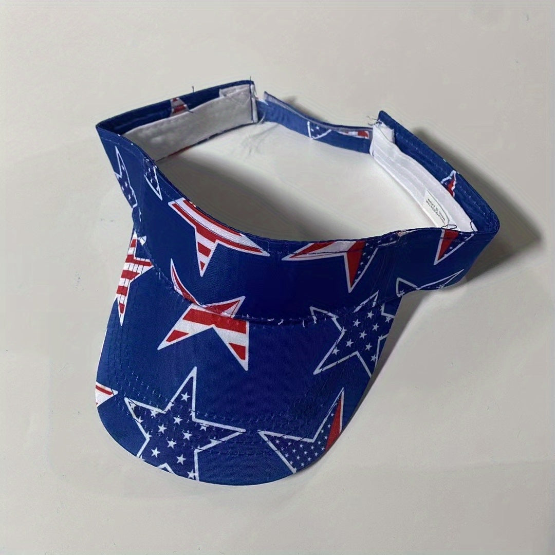 Flag Print Visor Hat Lightweight Sun Hat Unisex Golf Baseball Cap