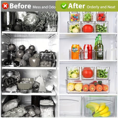 10pcs PET Refrigerator Storage Box Pantry Organization With Lids