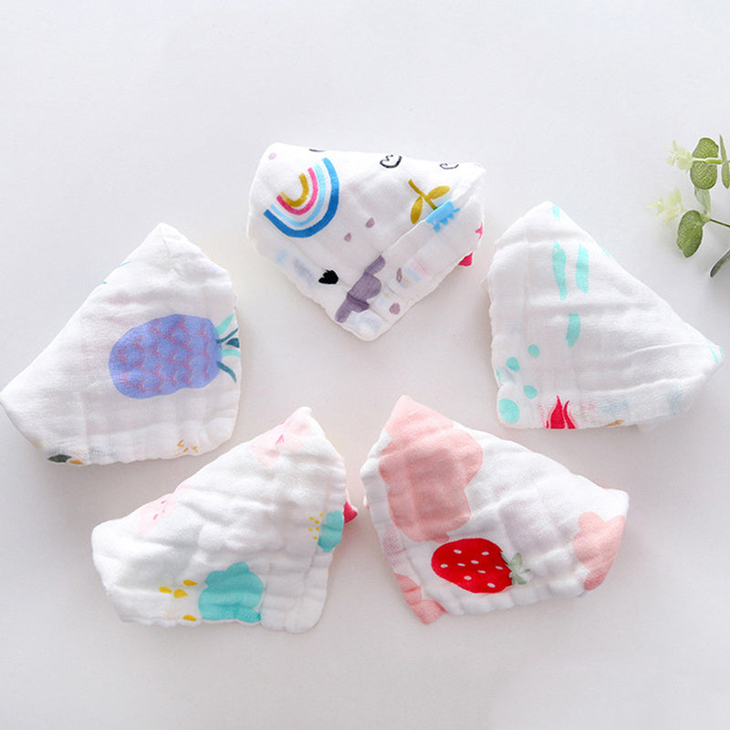5pcs Baby Cartoon Print Bibs Set