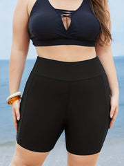 Modest Tankini Set Solid Bra & Shorts Swimsuit