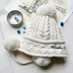 Winter Beanie Pom Pom Hat Stretch Knit Outdoor Sports Ski