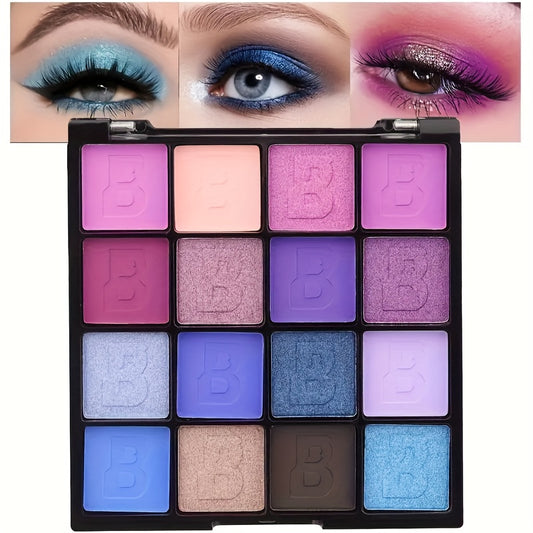 Colorful Eyeshadow Palette Matte Pearly Finish Pink Green Purple Blendable