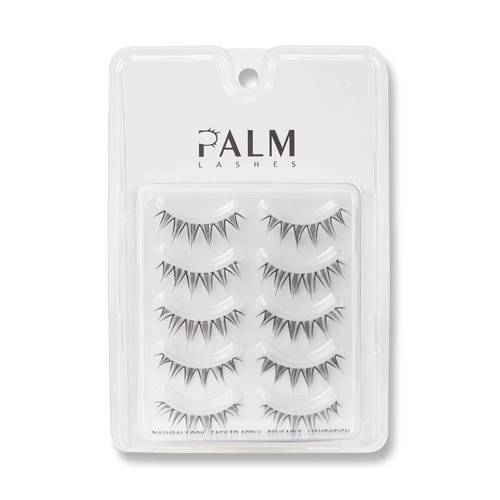 Wispy Manga False Eyelashes Clear Band Short Lashes TS13