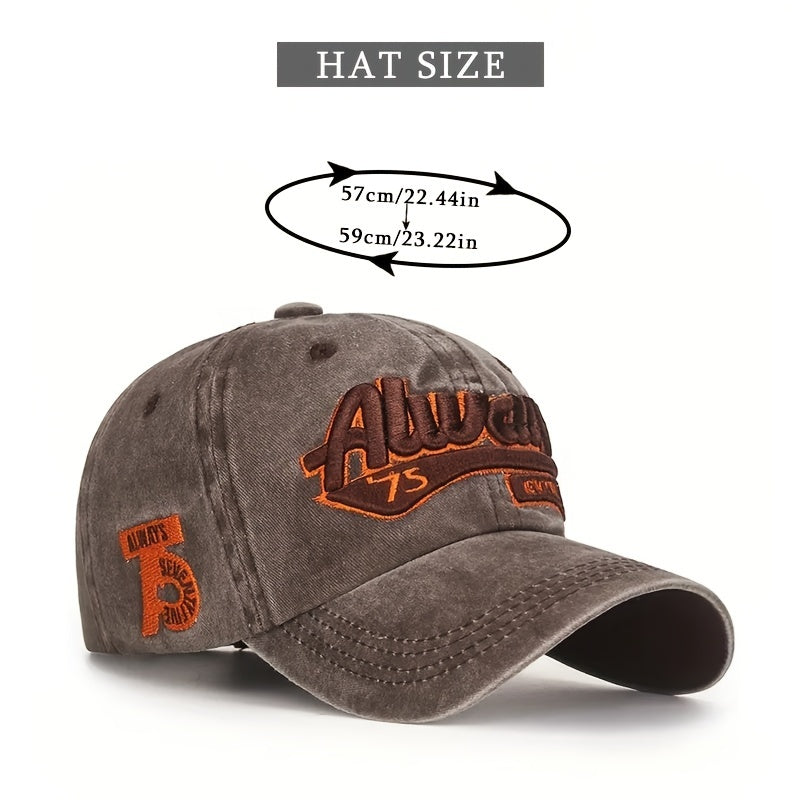 Summer Personality Washed Baseball Cap English Letter