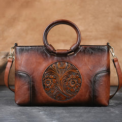 Vintage Flower Tote Bag Crossbody Satchel Purse