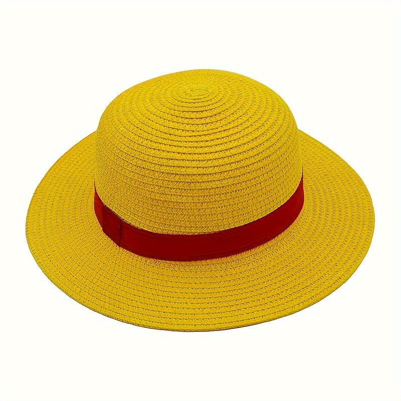 Yellow Straw Hat Summer Cosplay Cap Beach Cap Women Men