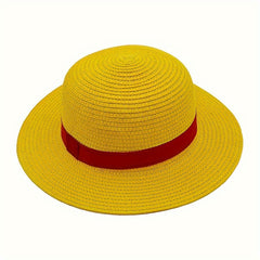 Yellow Straw Hat Summer Cosplay Cap Beach Cap Women Men