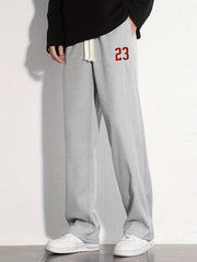 Cotton Sweatpants Men s Casual Solid Loose Fit Drawstring Pants