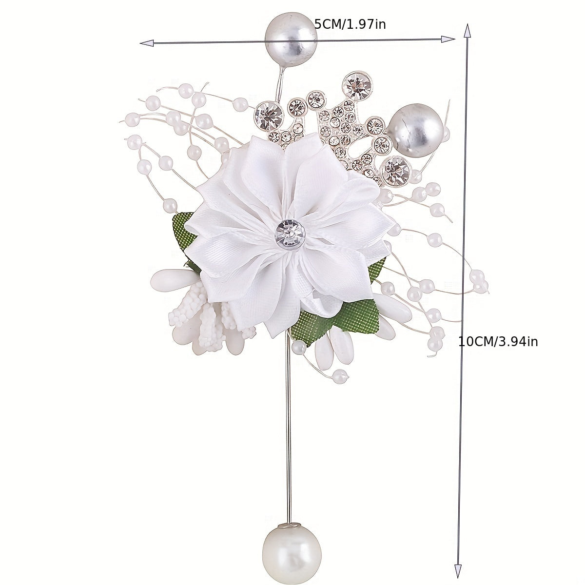 Faux Pearl Beaded Wristband Rhinestone Jewelry Bridal Flower