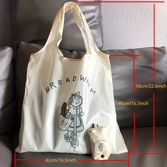 5pcs Folding Cloth Shopping Bag - Large Capacity Supermarket Tote B