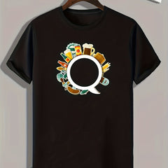 Drinks Circle Print Men's Graphic T shirt Casual Comfy Tees