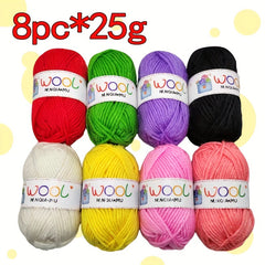8pcs Acrylic Thread for Hand Crocheting Dolls Seat Cushions DIY Headwear