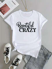 Letter Graphic Sports Round Neck T shirt Short Sleejson
