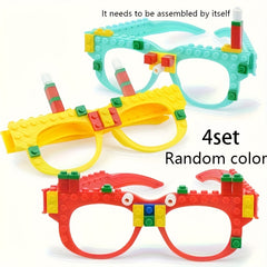 Small Particle Building Blocks Glasses Toys DIY Assembly Eye Toys