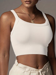 Ribbed Cami Crop Top Slimming Top