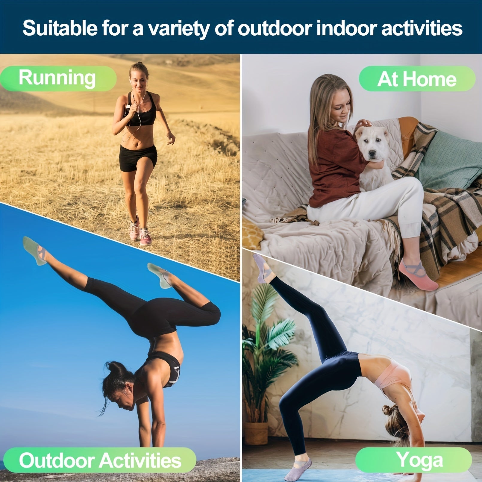 Cross Strap Non-slip Yoga Socks Breathable Gripper Socks