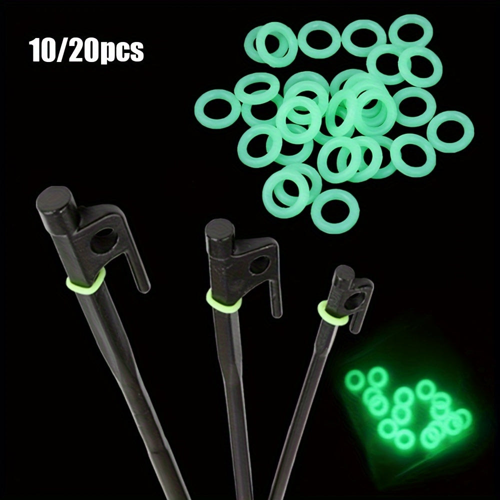 Fluorescent Silicone Tent Nail Rings Luminous Fishing Rod Rings